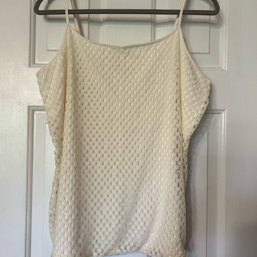 LOFT Cream Lace 2-layer Camisole Top